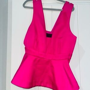 Vibrant Pink Sleeveless Peplum Top NWT